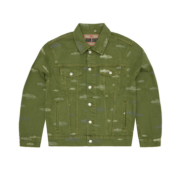 ALCATRAZ PATTERN DENIM JACKET [KHAKI]