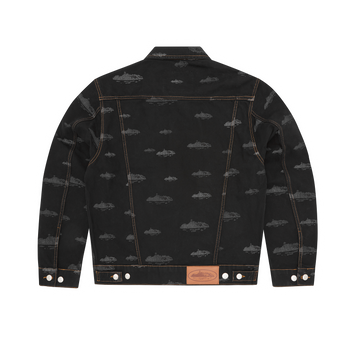 ALCATRAZ PATTERN DENIM JACKET [BLACK]