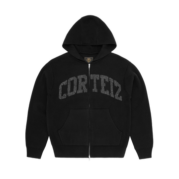 3M COLLEGE KNIT ZIP HOODIE  [BLACK]