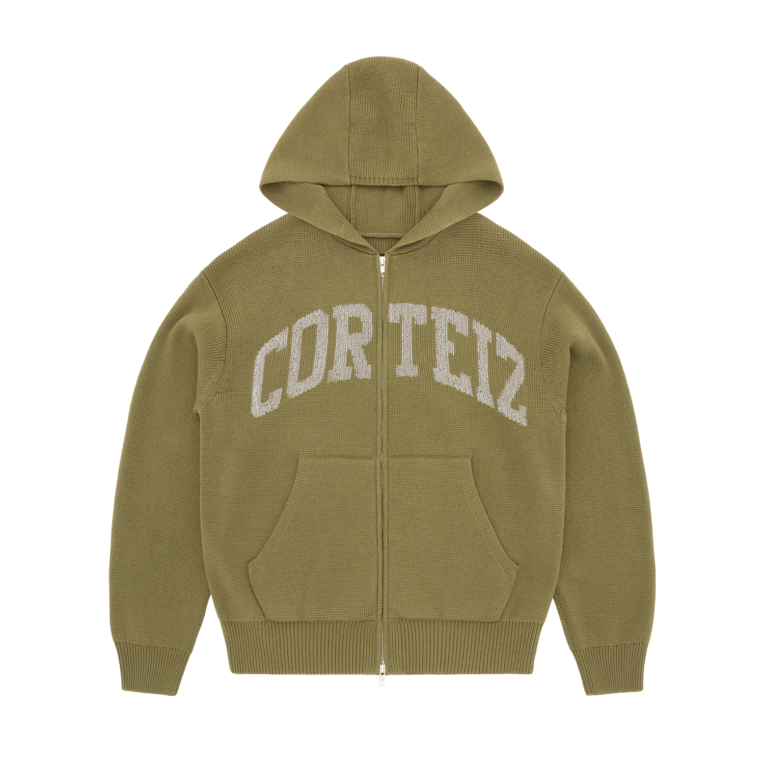 3M COLLEGE KNIT ZIP HOODIE [OLIVE]