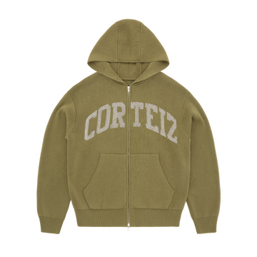3M COLLEGE KNIT ZIP HOODIE [OLIVE]