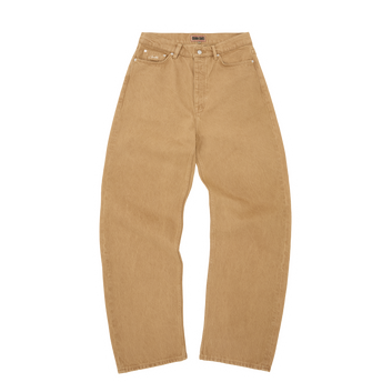 CREST CHAINSTITCH BAGGY JEANS [TAN]