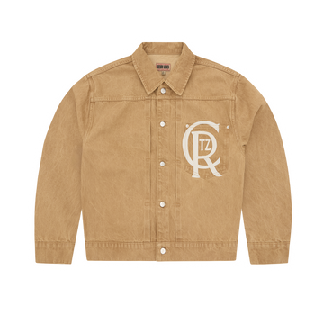 CREST CHAINSTITCH DENIM JACKET [TAN]