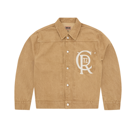 CREST CHAINSTITCH DENIM JACKET [TAN]