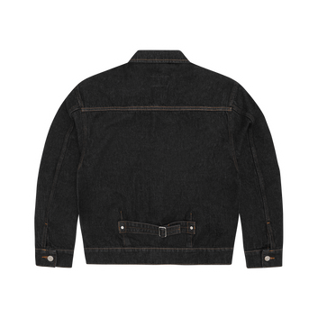 CREST CHAINSTITCH DENIM JACKET [WASHED BLACK]