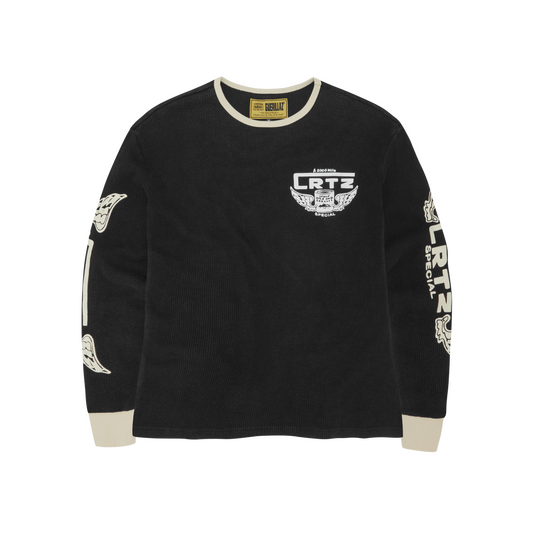 GASOLINA WAFFLE LONGSLEEVE [BLACK]
