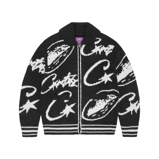 VVS HEAVY JACQUARD KNIT ZIP [BLACK]