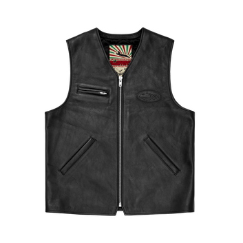 SKYDIVE LEATHER VEST [BLACK]