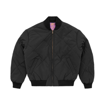 OLDE ENGLISH QUILTED BOMBER JACKET [BLACK]