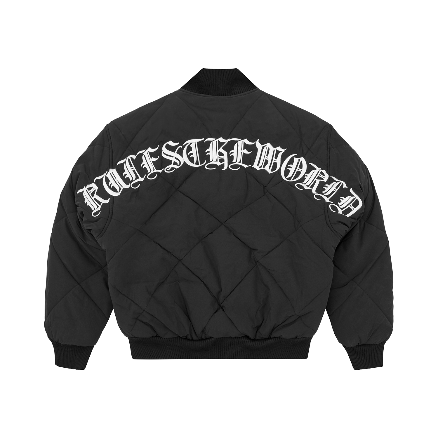 OLDE ENGLISH QUILTED BOMBER JACKET [BLACK]