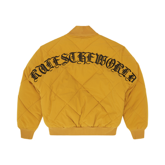 OLDE ENGLISH QUILTED BOMBER JACKET [YELLOW]