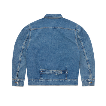 DUAL STRIPE DENIM JACKET [MIDWASH]