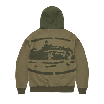 GUERILLAZ RIPSTOP ZIP HOODIE [OLIVE]