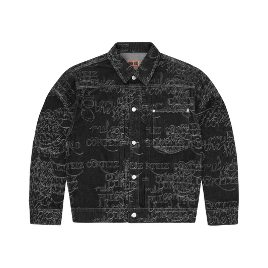 HANDWRITTEN DENIM JACKET [BLACK]