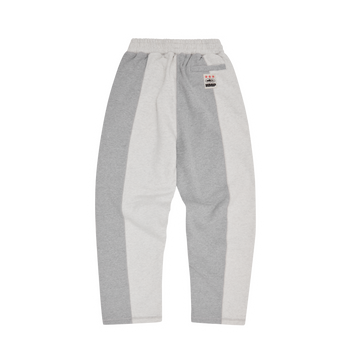 HMP CONTRAST PANEL OPEN HEM SWEATPANT [HEATHER GREY]