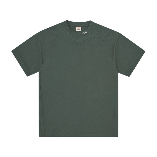 HMP PANEL MOCK TEE [FOREST GREEN]