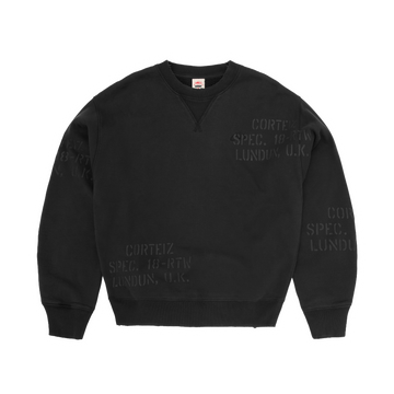 HMP STENCIL CREWNECK [BLACK OVERDYE]