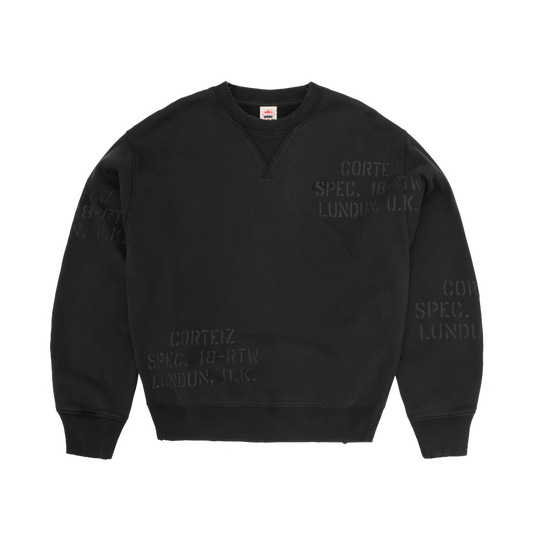HMP STENCIL CREWNECK [BLACK OVERDYE]