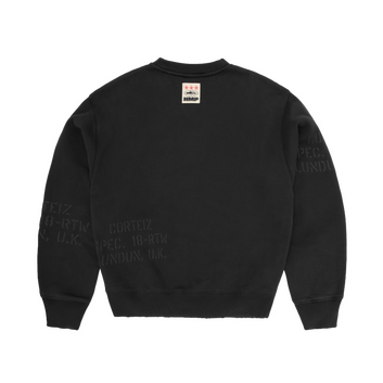 HMP STENCIL CREWNECK [BLACK OVERDYE]