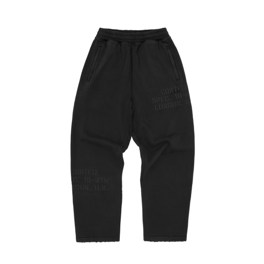 HMP STENCIL OPEN HEM SWEATPANT [BLACK OVERDYE]