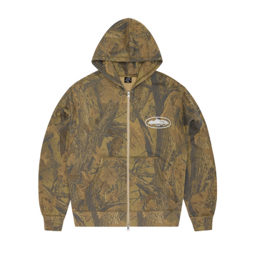 ISLAND PUFF PRINT ZIP HOODIE [FOREST CAMO]