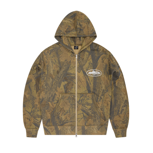 ISLAND PUFF PRINT ZIP HOODIE [FOREST CAMO]