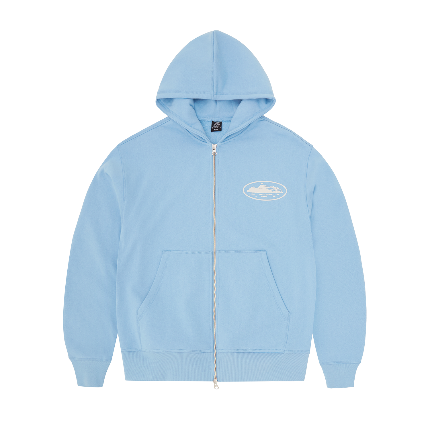 ISLAND PUFF PRINT ZIP HOODIE [BABY BLUE]