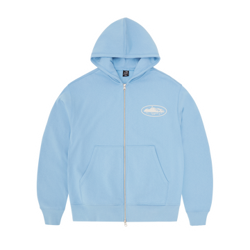 ISLAND PUFF PRINT ZIP HOODIE [BABY BLUE]