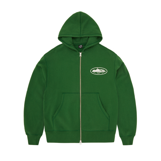 ISLAND PUFF PRINT ZIP HOODIE [GREEN]