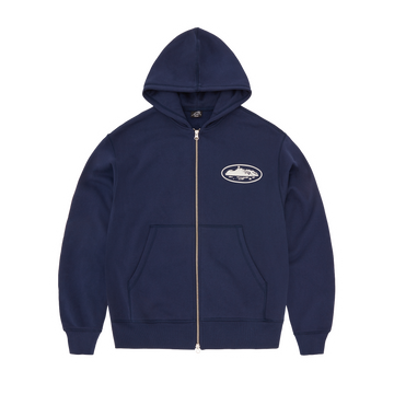 ISLAND PUFF PRINT ZIP HOODIE [NAVY]