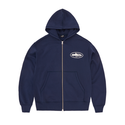 ISLAND PUFF PRINT ZIP HOODIE [NAVY]