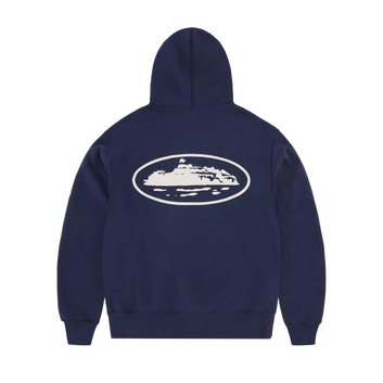 ISLAND PUFF PRINT ZIP HOODIE [NAVY]
