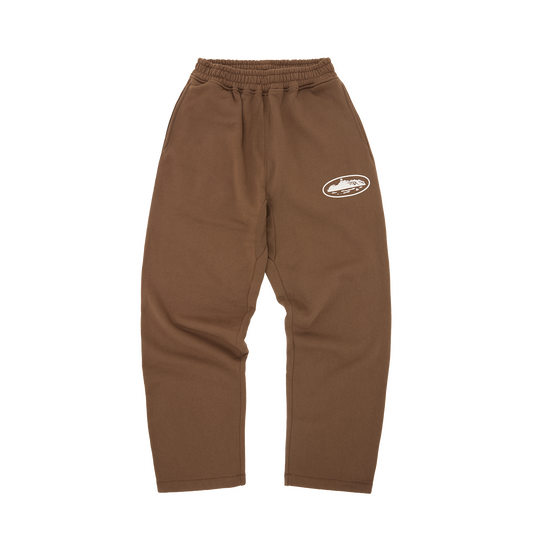 ISLAND PUFF PRINT OPEN HEM SWEATPANT [BROWN]