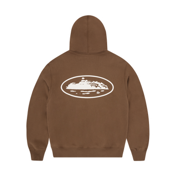 ISLAND PUFF PRINT ZIP HOODIE [BROWN]