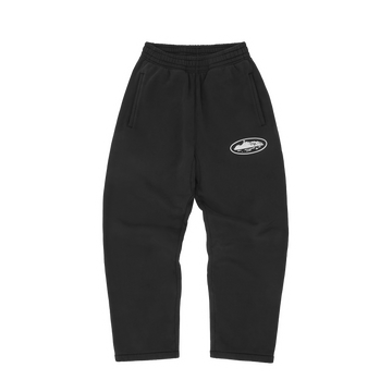 ISLAND PUFF PRINT OPEN HEM SWEATPANT [BLACK]
