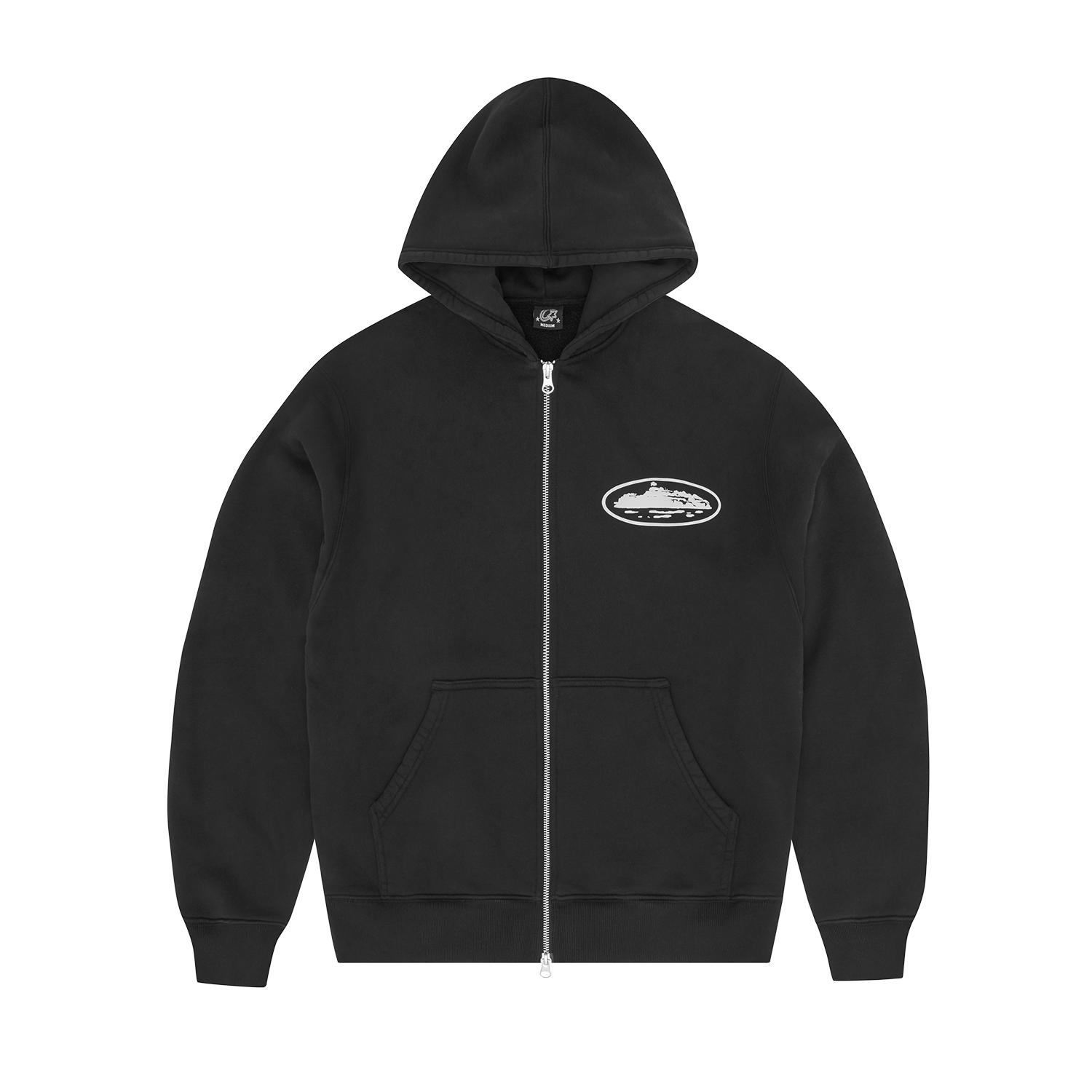 ISLAND PUFF PRINT ZIP HOODIE [BLACK]