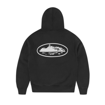 ISLAND PUFF PRINT ZIP HOODIE [BLACK]