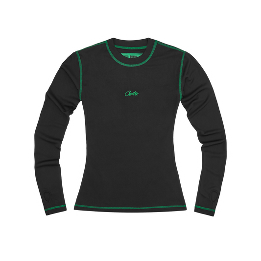 WOMENS MESH LONGSLEEVE [BLACK & GREEN]