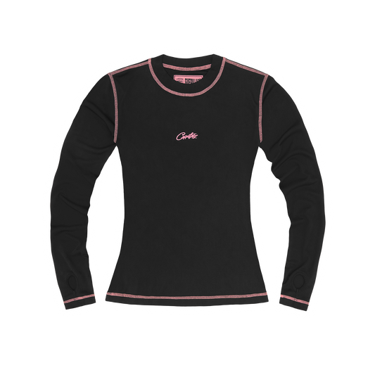 WOMENS MESH LONGSLEEVE [BLACK & PINK]