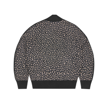 VVS LEOPARD KNIT ZIP UP [BLACK]