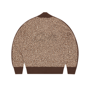 VVS LEOPARD KNIT ZIP UP [BROWN]