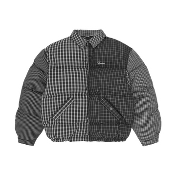 COLLAR BOLO DOWN JACKET [BLACK PLAID]