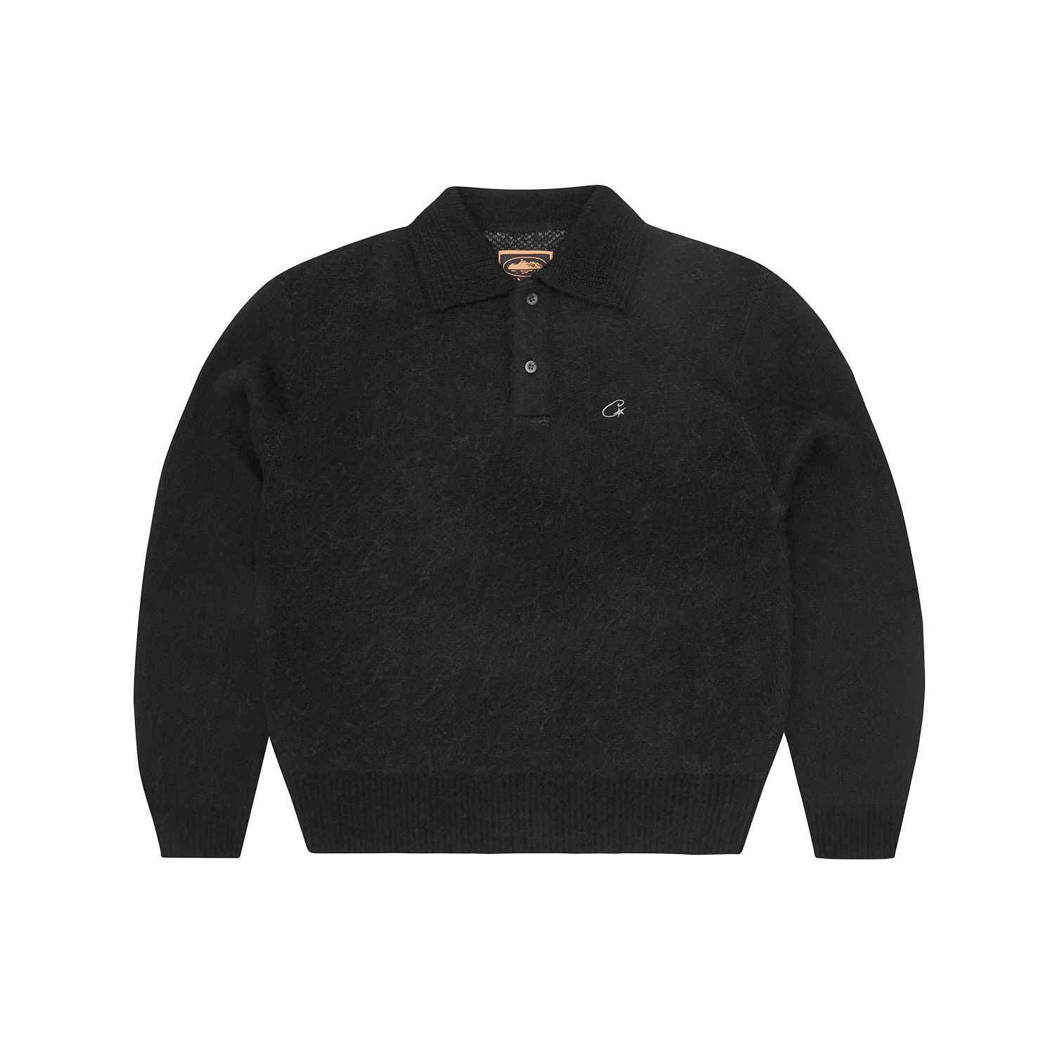 MOHAIR FUZZY COLLAR SWEATER [BLACK & GREY]