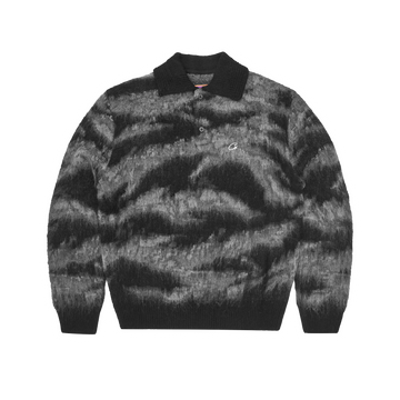MOHAIR FUZZY COLLAR SWEATER [BLACK CAMO]