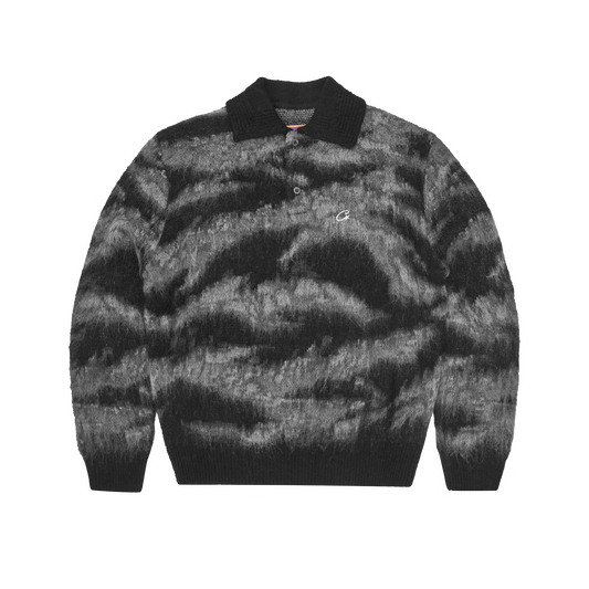 MOHAIR FUZZY COLLAR SWEATER [BLACK CAMO]