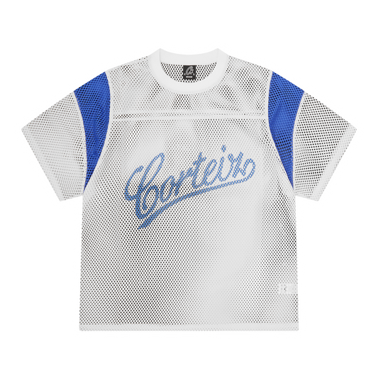 OPEN MESH PANEL JERSEY [WHITE/BLUE]