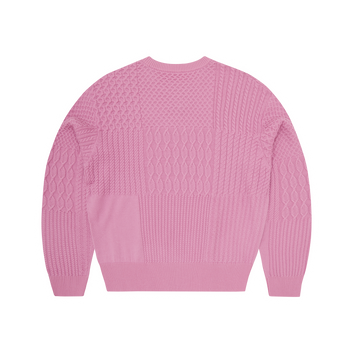 PANELED MULTI KNIT SWEATER [PINK]