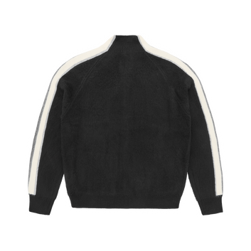 MULTI STRIPE KNIT ZIP UP [BLACK]