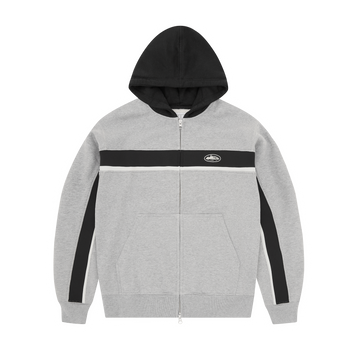 RIBBED SPORTEIZ ZIP HOODIE [HEATHER GREY]