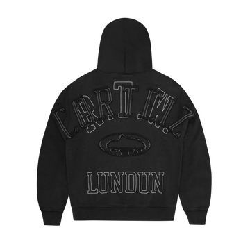 LUNDUN STITCH ZIP HOODIE [TRIPLE BLACK]